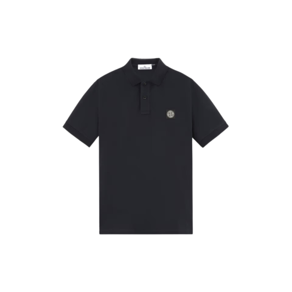 Polo STONE ISLAND manche courte coton stretch bleu marine logo Rose des Vents