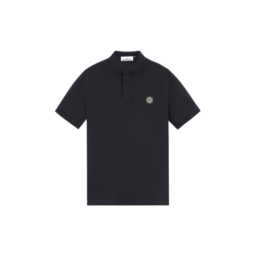Polo STONE ISLAND manche courte coton stretch bleu marine logo Rose des Vents