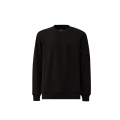 Sweat-shirt ras du cou coton tissage diagonal noir