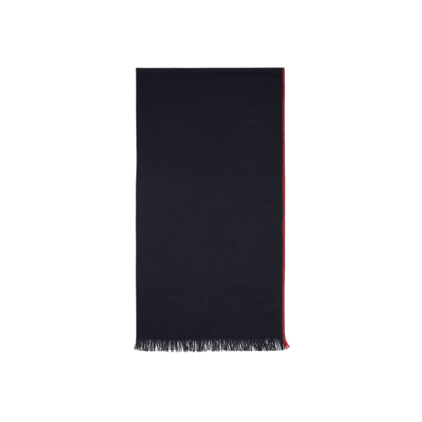 Brunello Cucinelli Echarpe cachemire soie bleu Marine franges