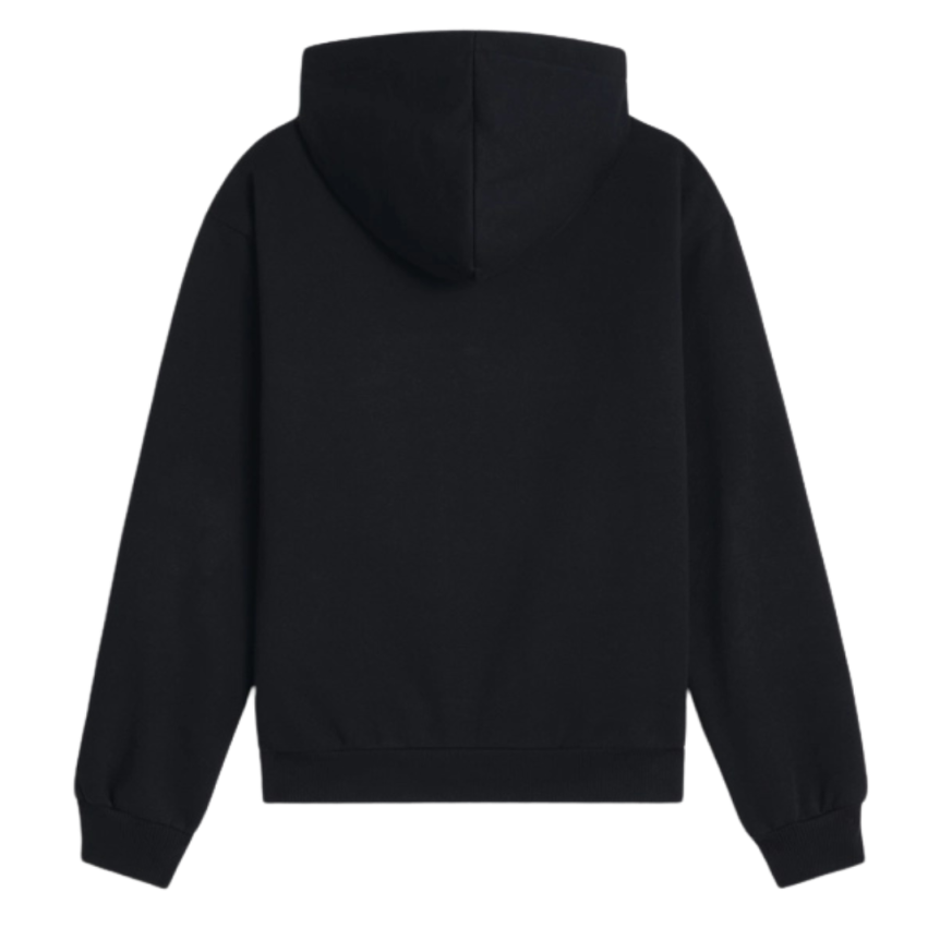 Sweat-shirt capuche  CELINE Hoodie loose molleton coton noir logo blanc