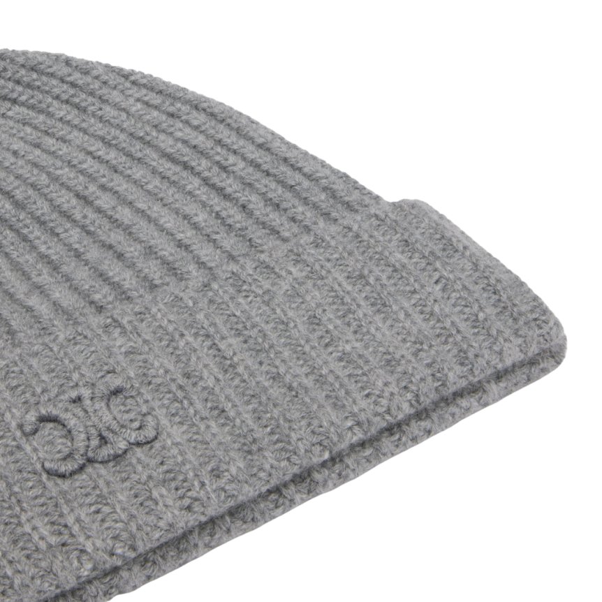 Bonnet CELINE Triomphe cachemire gris logo gris