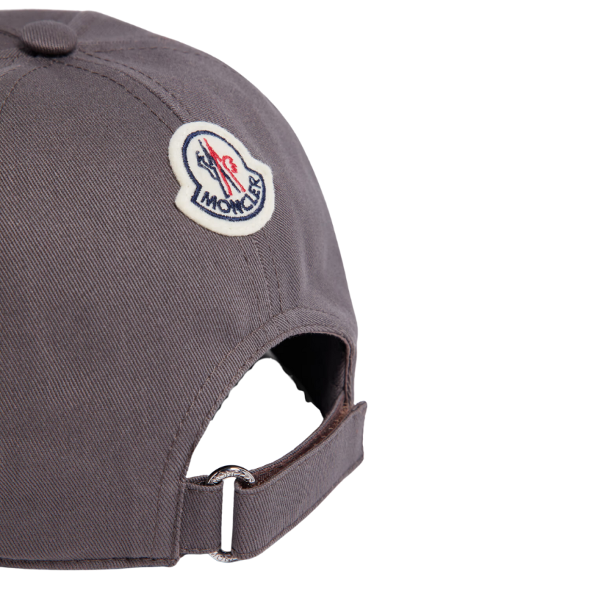 Casquette MONCLER toile coton gris monogramme M