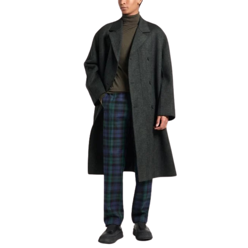 Manteau croisé DIOR laine vierge noir vert