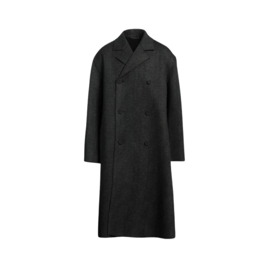 Manteau croisé DIOR laine vierge noir vert