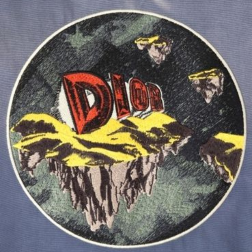 Chemise DIOR manche longue jeans coton bleu multi logo ASTERODIOR