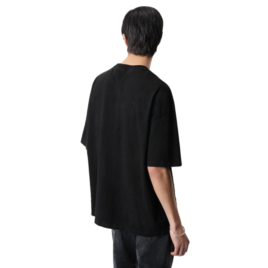 T-shirt oversize AMIRI col rond coton noir Hollywood Shotgun