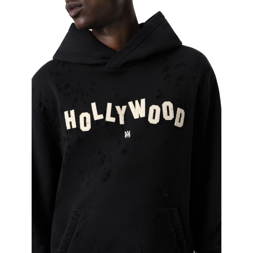 Sweat-shirt capuche AMIRI hoodie coton noir Hollywood Shotgun