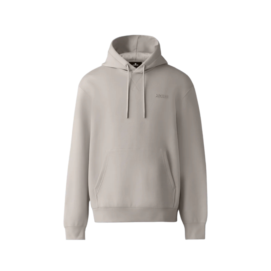 Sweat-shirt à capuche MACKAGE Krystian coton mélangé beige logo silicone