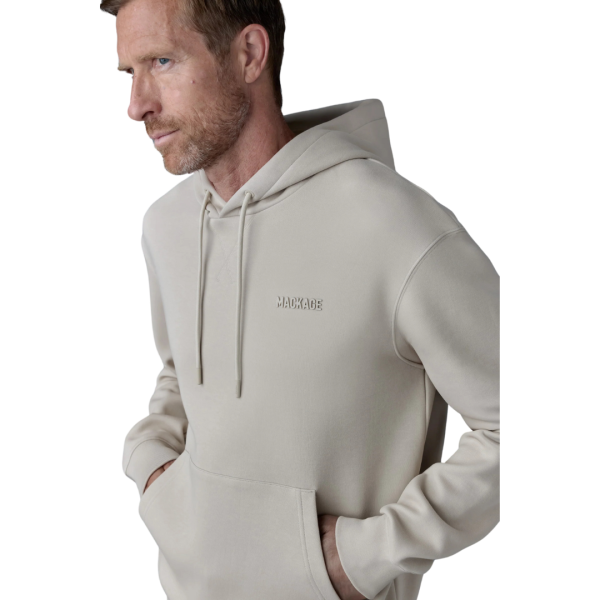 Sweat-shirt à capuche MACKAGE Krystian coton mélangé beige logo silicone