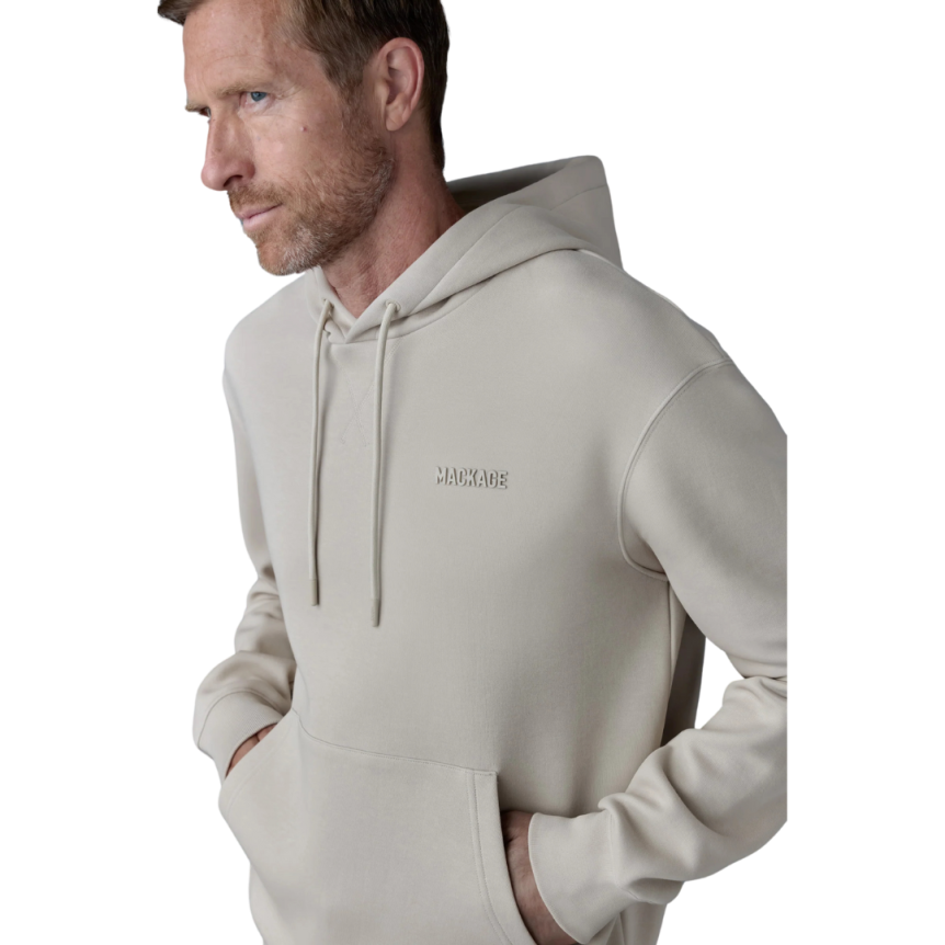 Sweat-shirt à capuche MACKAGE Krystian coton mélangé beige logo silicone