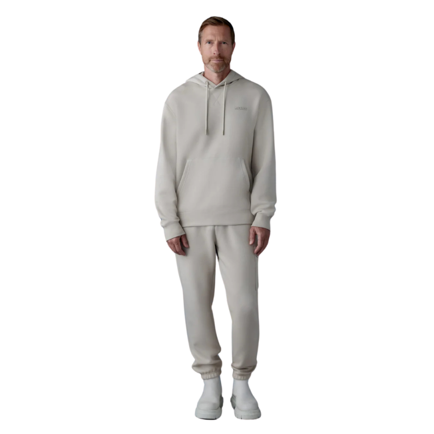 Sweat-shirt à capuche MACKAGE Krystian coton mélangé beige logo silicone