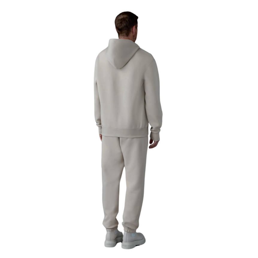 Sweat-shirt à capuche MACKAGE Krystian coton mélangé beige logo silicone