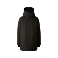 Parka capuche Langford laine noire logo noir
