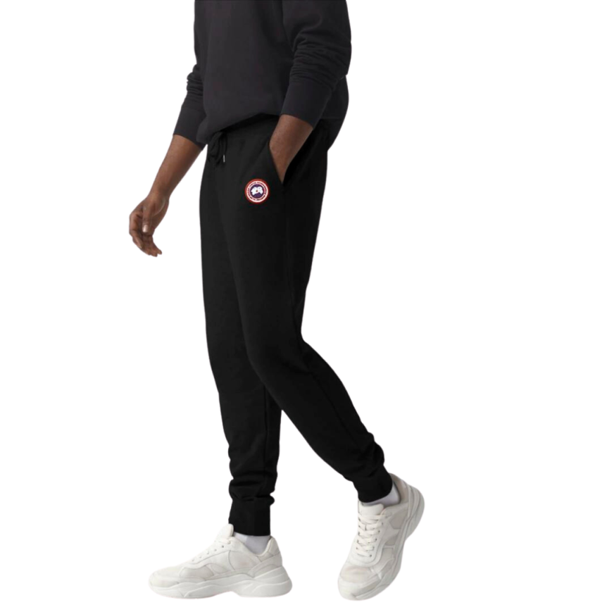 Pantalon de survêtement CANADA GOOSE Huron coton noir jogging Black label