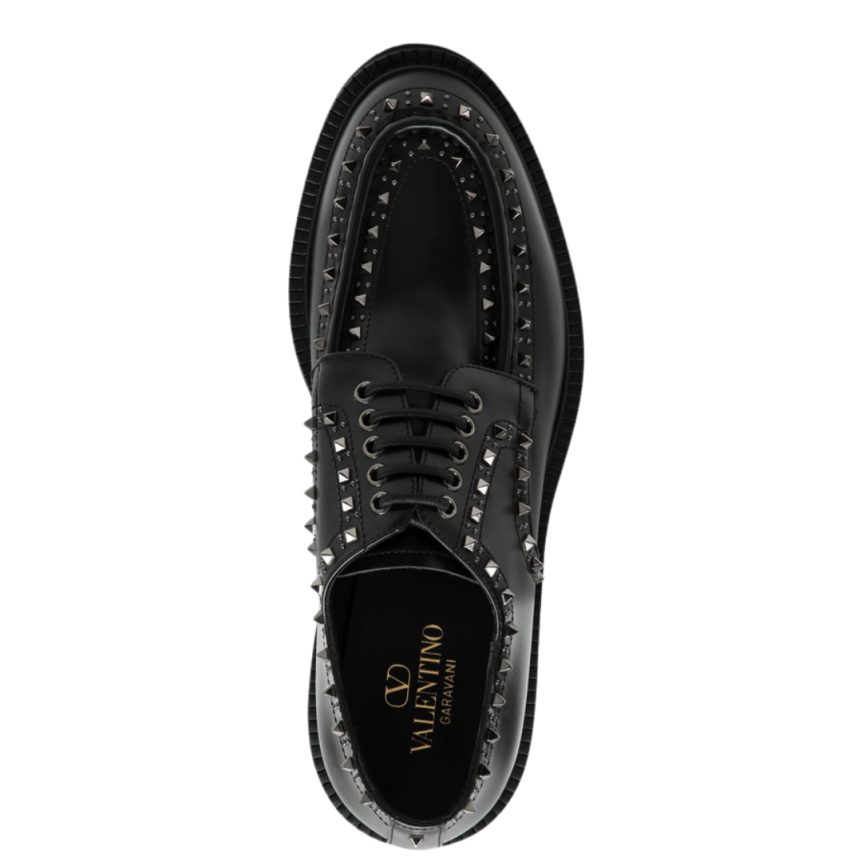 Derbies à lacets VALENTINO cuir veau noir clous métal