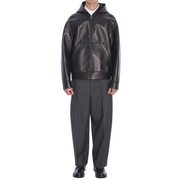 Pantalon large  VALENTINO laine vierge gris anthracite