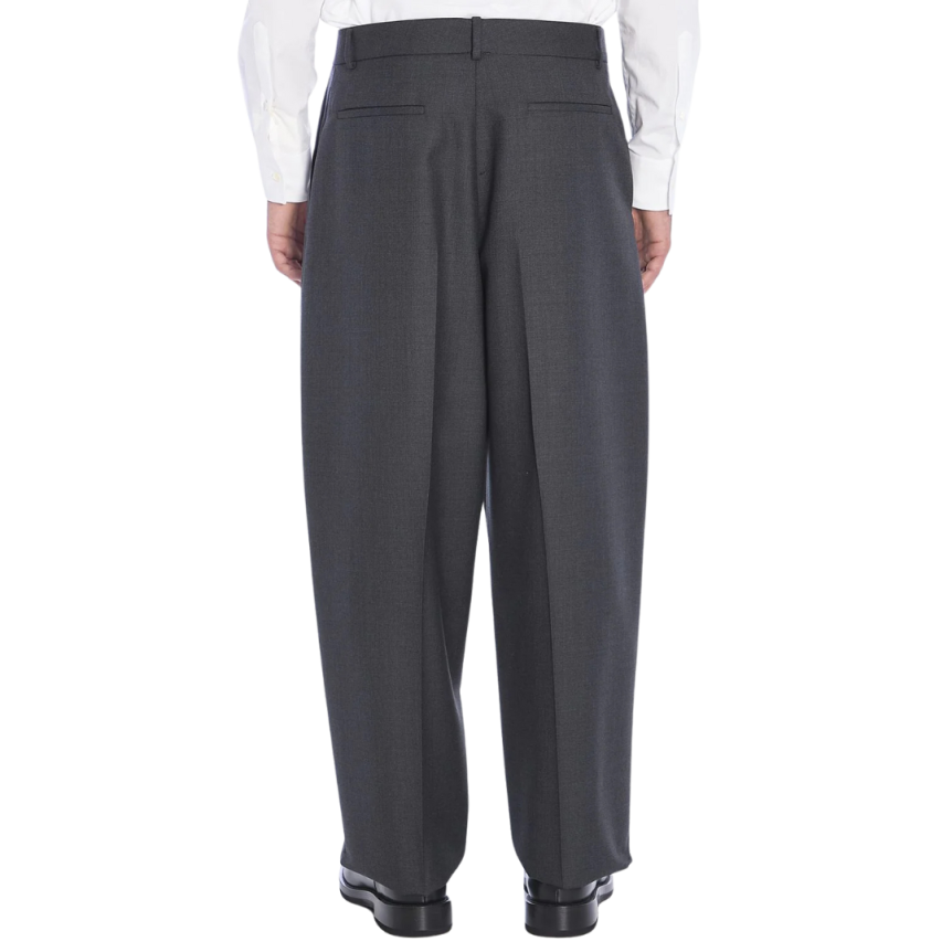 Pantalon large  VALENTINO laine vierge gris anthracite