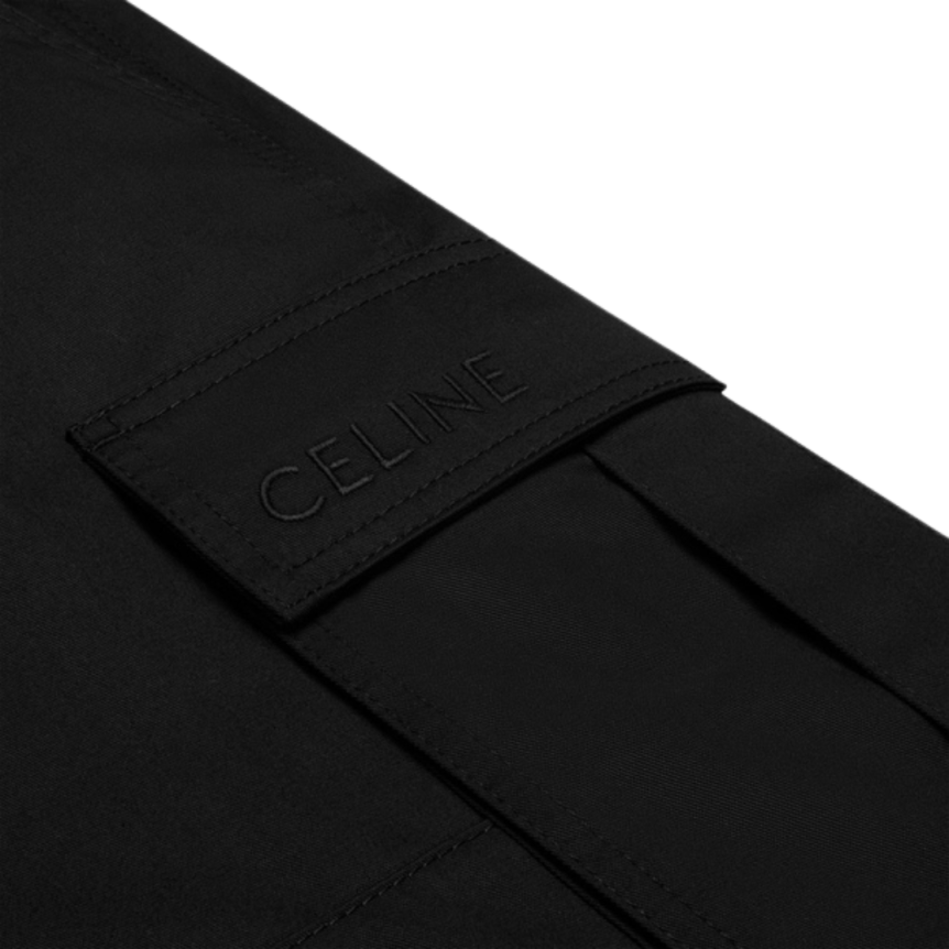 Pantalon cargo coton technique noir CELINE blanc