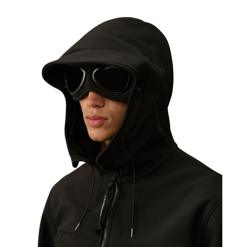 CP COMPANY Veste zippée à capuche Goggle C.P. Shell-R noir  lunettes