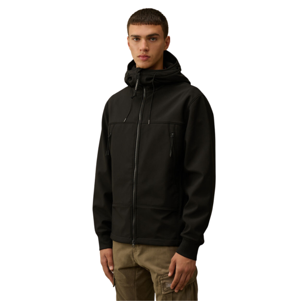 CP COMPANY Veste zippée à capuche Goggle C.P. Shell-R noir  lunettes