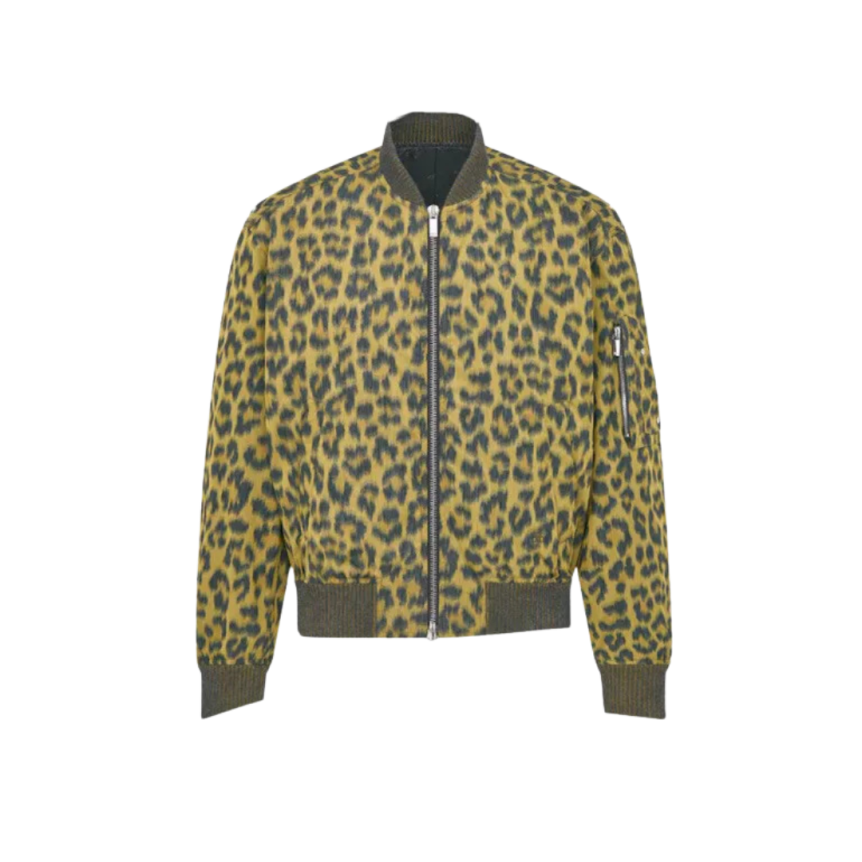 Blouson DIOR bomber léopard jaune orange