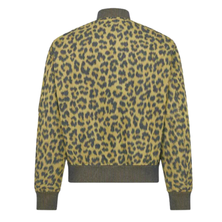 Blouson DIOR bomber léopard jaune orange
