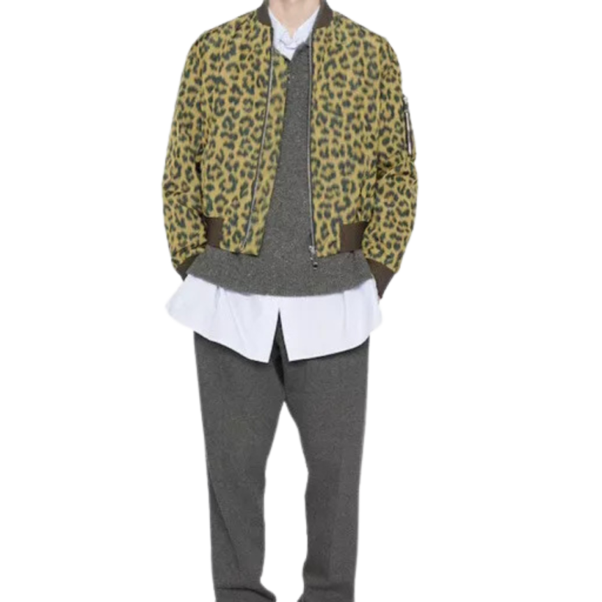 Blouson DIOR bomber léopard jaune orange