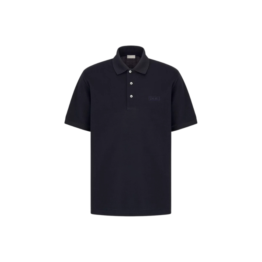 Polo Dior Icons piqué de coton soie bleu marine