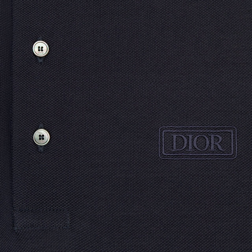 Polo Dior Icons piqué de coton soie bleu marine