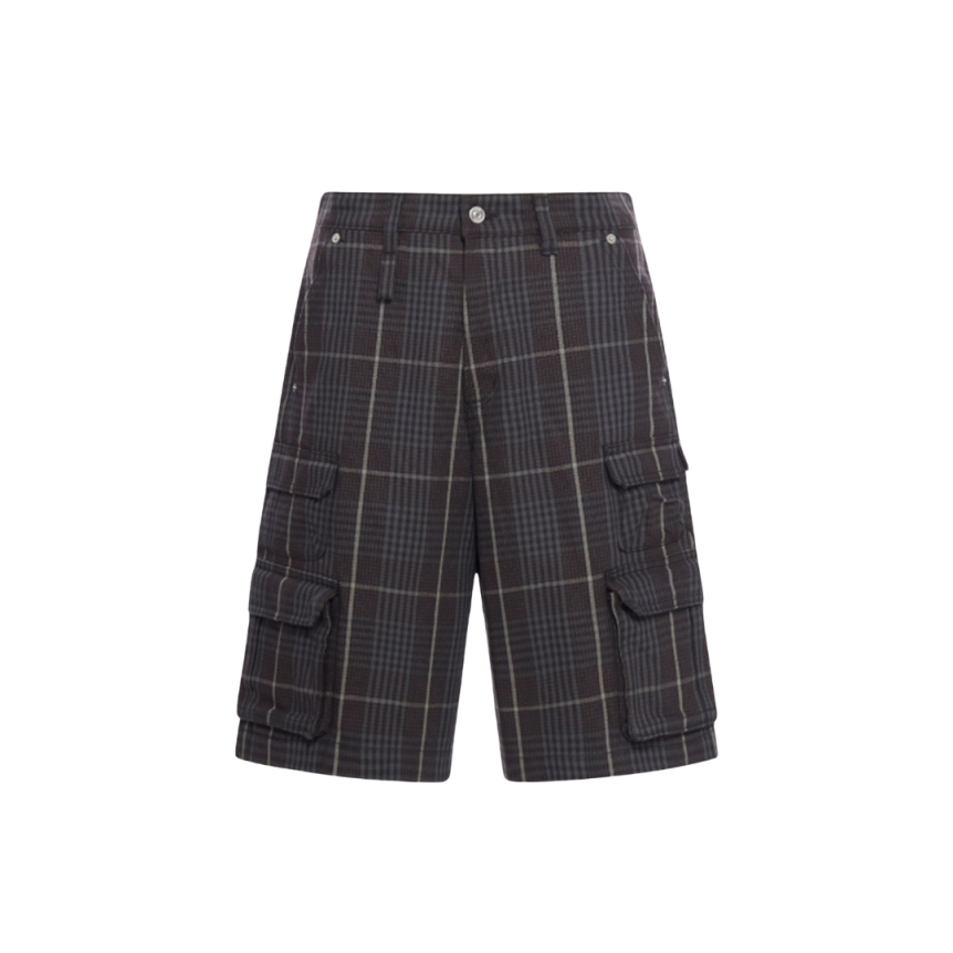 Bermuda DIOR coton carreaux noir poches
