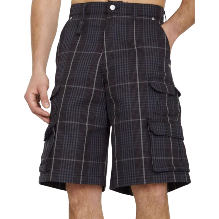 Bermuda DIOR coton carreaux noir poches