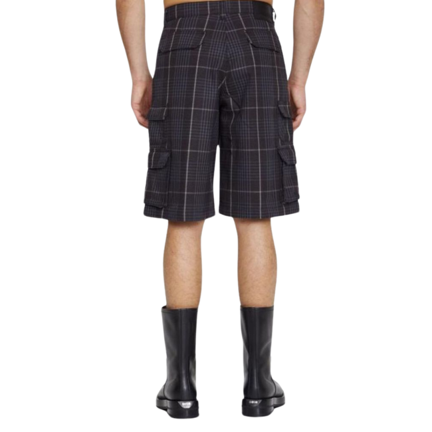 Bermuda DIOR coton carreaux noir poches