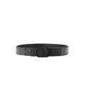 Ceinture cuir Gravity verni noir Oblique CD Noir