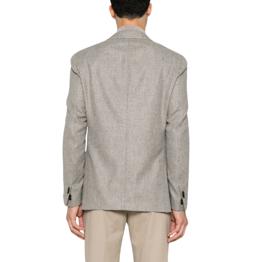 Veste blazer CORNELIANI laine coton chevrons beige