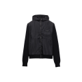 Cardigan zippé laine cachemire noir logo triangle métal émaillé