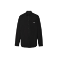 Chemise oversize coton noir poche zippée triangle métal émaillé
