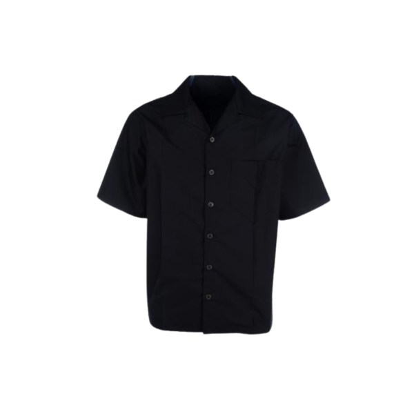 Chemise manche courte PRADA col cranté coton technique noir