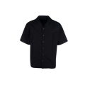 Chemise manche courte col cranté coton technique noir