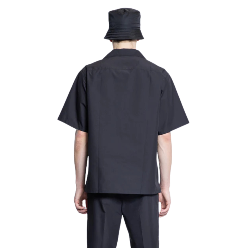 Chemise manche courte PRADA col cranté coton technique noir