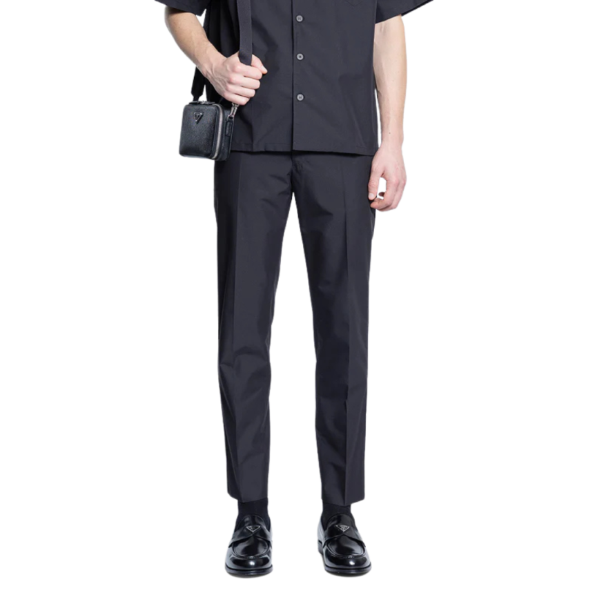 Pantalon droit PRADA coton technique noir