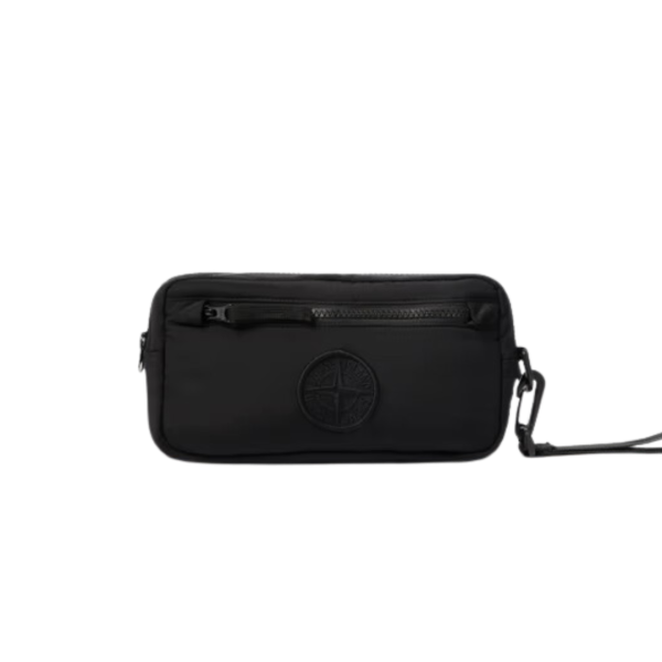 Sac pochette STONE ISLAND nylon métal Econyl ® noir sangle