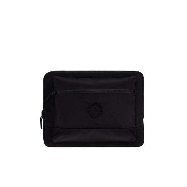 Pochette zippée STONE ISLAND ordinateur nylon noir