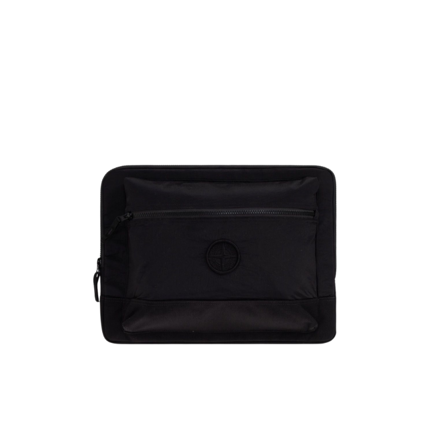 Pochette zippée STONE ISLAND ordinateur nylon noir