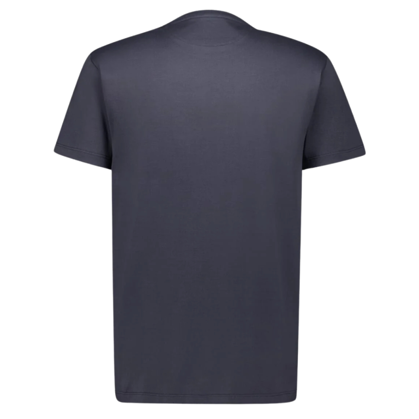 T-shirt FENDI col rond coton gris foncé broderie triple FF multicolore