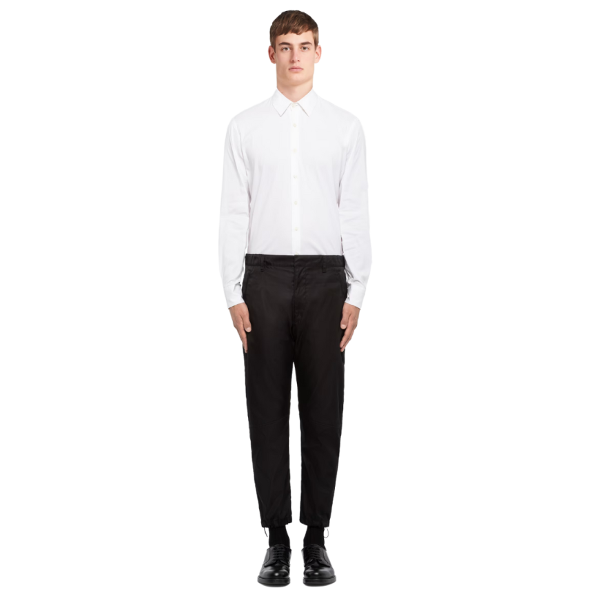 Pantalon skinny PRADA Re nylon SEA BEYOND noir taille élastique