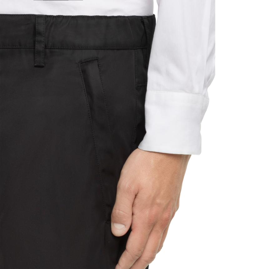 Pantalon skinny PRADA Re nylon SEA BEYOND noir taille élastique