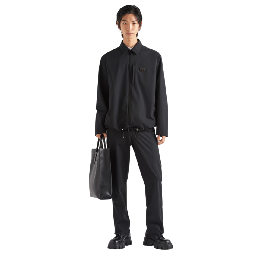 Pantalon PRADA tissu technique stretch logo triangle métal