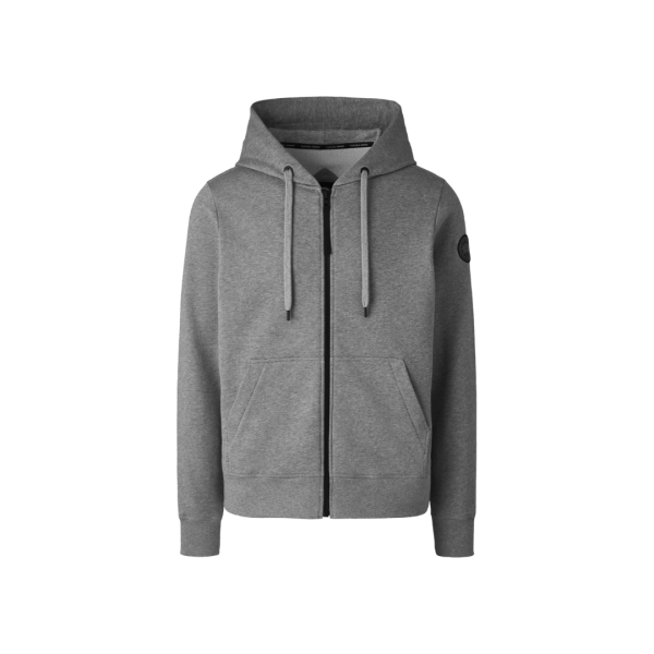 Cardigan Sweat à capuche zippé CANADA GOOSE Huron coton gris chiné