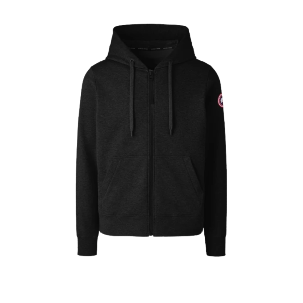 Cardigan Sweat à capuche zippé CANADA GOOSE Huron coton noir